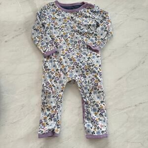 Honest baby floral reversible 24 months purple blue girls romper one piece snap